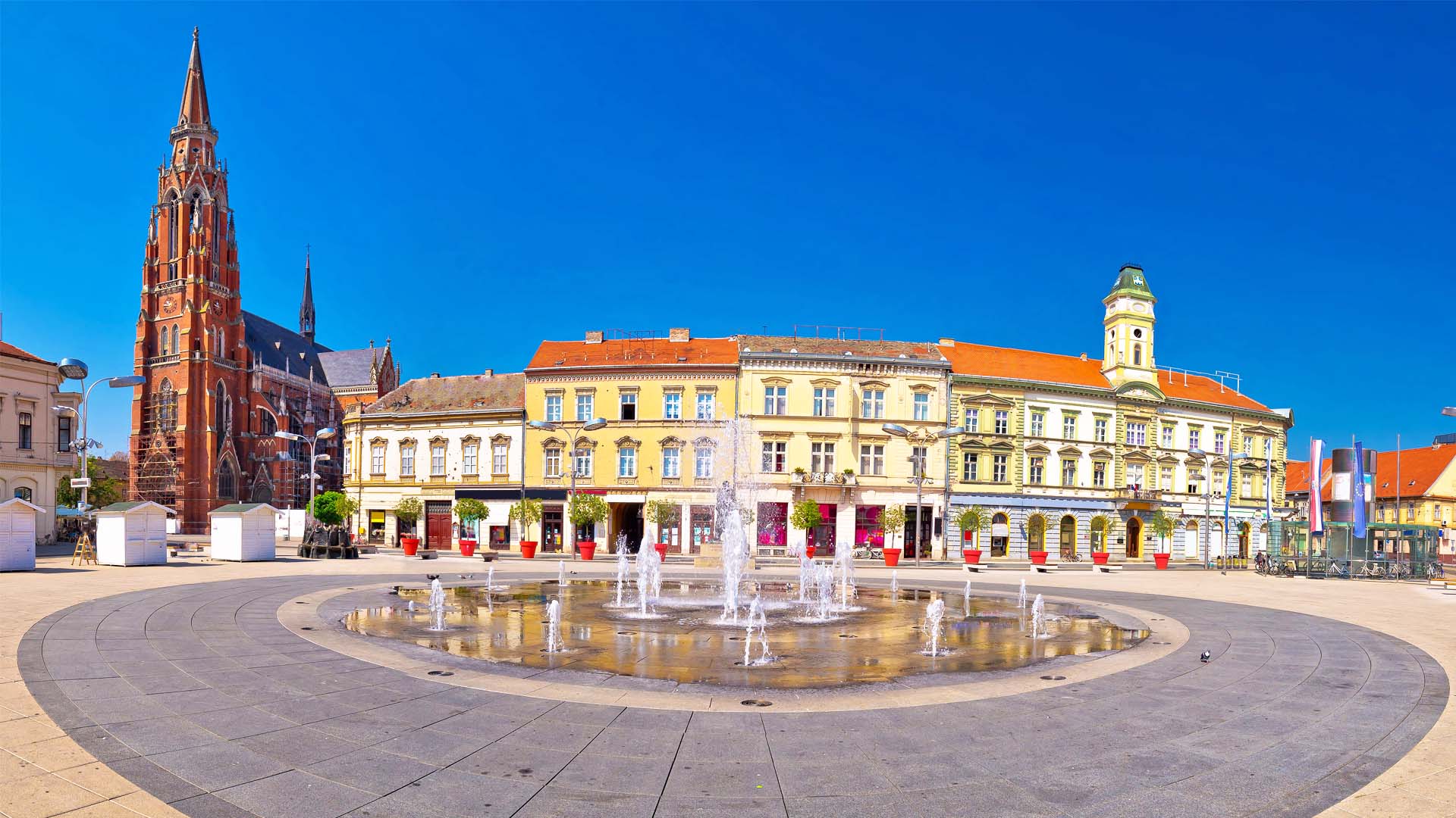 Road journey from Osijek Airport in eastern Croatia