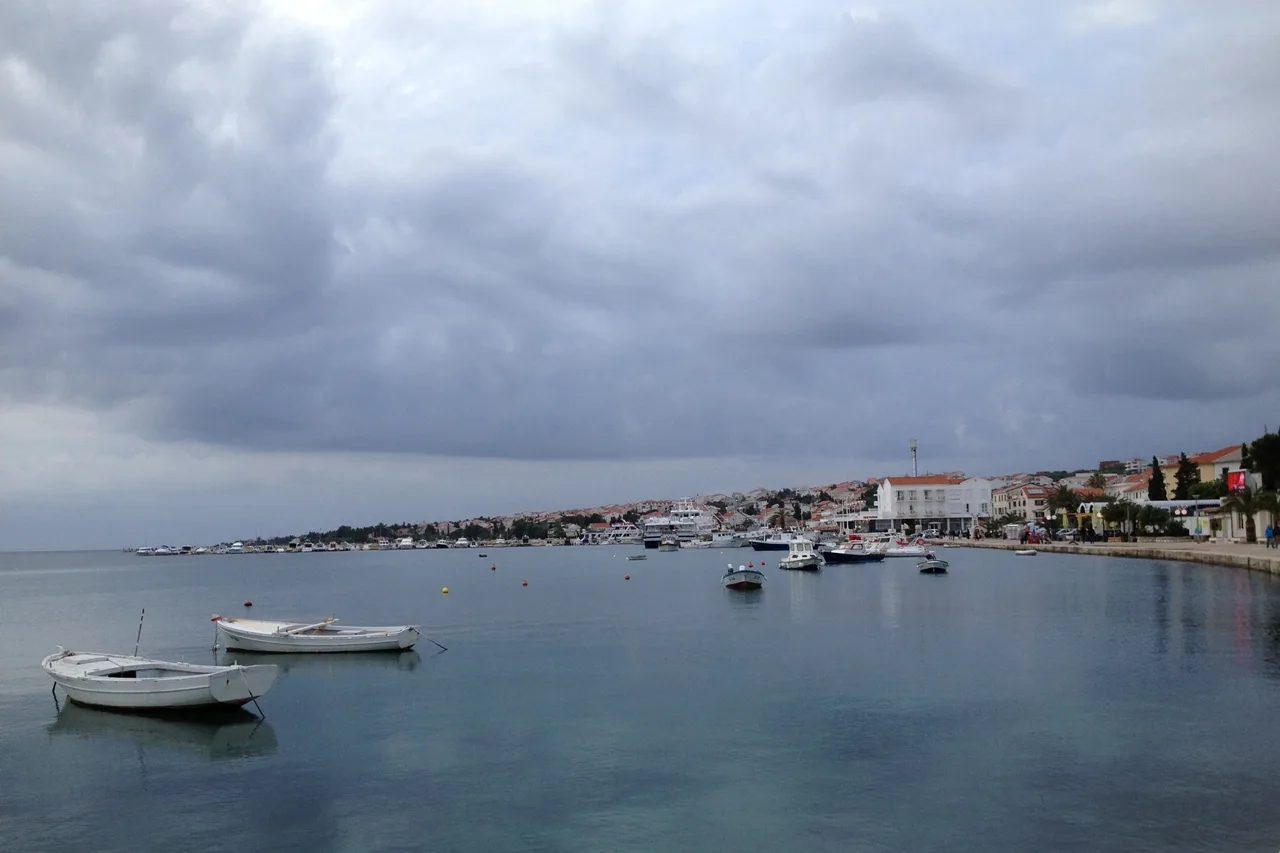 Novalja waterfront and harbour on Pag Island, Croatia